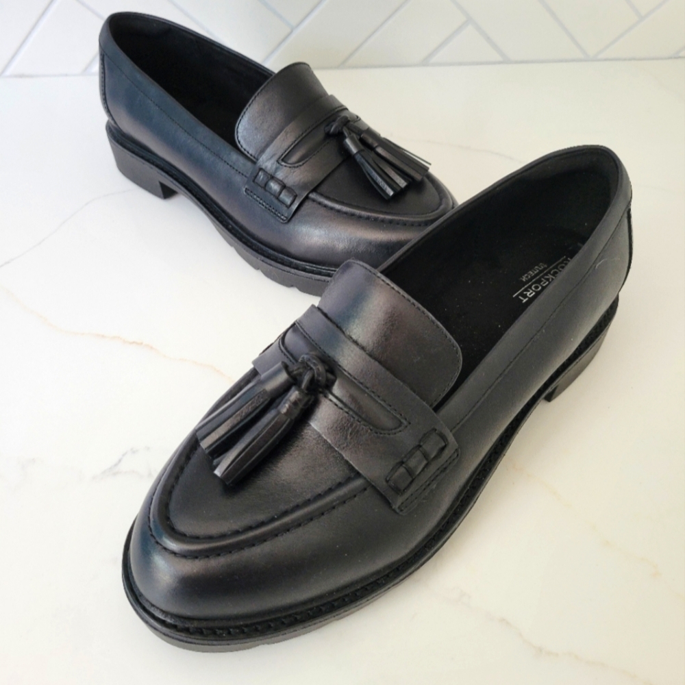 Women's Black Loafers with Tassels